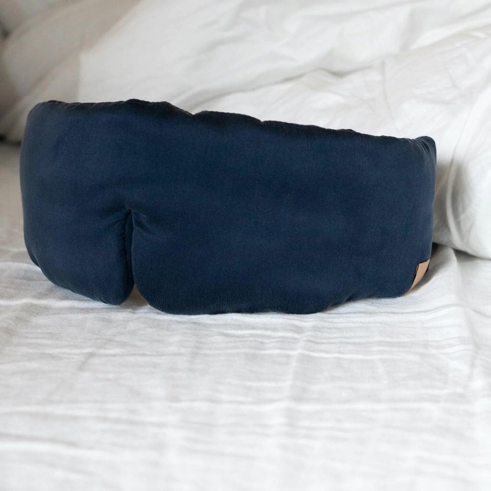 Lunya Washable Silk Sleep Mask in Deep Blue